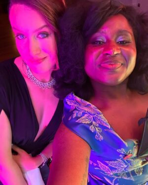Susan Wokoma Instagram - BABY’S FIRST BAFTAs!

What a hoot. I felt FIT AS FUCK. Definitely takes a village though! (PUT THE LAST PICTURE IN THE LOURVE, STAT!!)

Thank you @bafta @pandocruises for a gorgeous first ride! Thank you to @adri_tsigy my agent for being the best co-cackler (and doing up my shoes)! To @etro for my OUTRAGEOUS dress (pure Sophia Loren vibes), @christianaamankrah for my lush make up and my forever hero @babyskins for alterations. 
Proud to wear my Artists4Ceasefire pin as ever.

Feet still hurt. Heart very full. 

Love you @ddapersonalpublicity as always 😘

#baftatvawards 
#pandocruises 
#artists4ceasefire 
#ceasefirenow
#etro