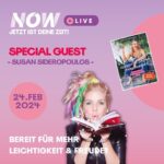 Susan Sideropoulos Instagram - BIG NEWS!🤩 Wir freuen uns riesig @susan_sideropoulos Sideropoulos beim NOW! Event am 24.02.24 in Berlin begrüßen zu dürfen! Sie wird über ihr inspirierendes neues Buch “Das Leben schwer nehmen ist einfach zu anstrengend” sprechen.🌻 Ihre Geschichte ist ein echtes Beispiel dafür, wie Positivität und Resilienz uns durch das Leben tragen. 🌈 Verpasse nicht die Gelegenheit, Susan live zu erleben und von ihren Erfahrungen zu lernen. Sichere dir jetzt dein Ticket für das NOW! Event [Link im Bio 🔗] und lass dich inspirieren! 🎟️ Bist du bereit für eine Dosis Motivation und Lebensfreude? Lass es uns in den Kommentaren wissen! #NOWEvent2024 #susansideropoulos #inspirierendegeschichten