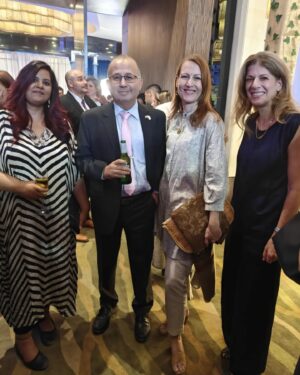Suzanne Bernert Instagram - An amazing turnout at the #israeliindependenceday... met so many people and had great conversations. Of course, it also got serious, but showing support by showing up is what was needed 🇮🇱🎗️
Outfit @untungindia 
Shoes @elizabethy_y_h
.
.
.
#israelinstagram
#israelinindia #israel #thegranddelhi #suzannebernert #arjunhardas  #🇮🇱 #🇮🇱🇮🇳 #🇮🇱🇩🇪