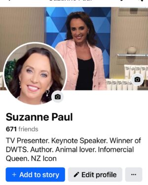 Suzanne Paul Instagram - IMPORTANT- this is the only Facebook page I have…. My old page was hacked and they are messaging people! I do NOT have a clothing range. Please block and report them 😩