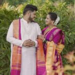 Swanandi Tikekar Instagram - Our Wedding Day & this cover sung by us!❤️ Grateful for all the love and blessings!🙏🏻✨ Shot beautifully by @lensfixed_onkarabhyankar 👌🏻 Ashish’s Outfits: @saudamini_handloom @raayaethnic_ Swanandi’s Sarees : @saudamini handloom Blouses : @nishfash_design_studio Jewellery : @pngadgilandsons Styling : @saudamini_g Draping: @nilam_art1687 Swanandi’s MUAH: @khushbooghodke Ashish’s MUAH: @krishna_deshmukh_makeup Asthetics & Skincare : @thefacestudio.in Socials and Exclusive PR: @wechitramedia @n.i.d.s_ #ANANDI #SwanandiTikekar #AshishKulkarni #SwanandiAshish #WeddingDay #Blessed