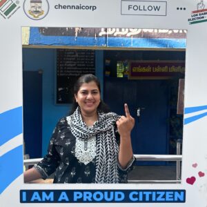 Swarnamalya Instagram - I have VOTED. Have you done your duty yet? Please vote and exercise your democratic right and duty today. @chennaicorp has ensured all facilities for voters, easy access, not very long queues and friendly booth assistance.