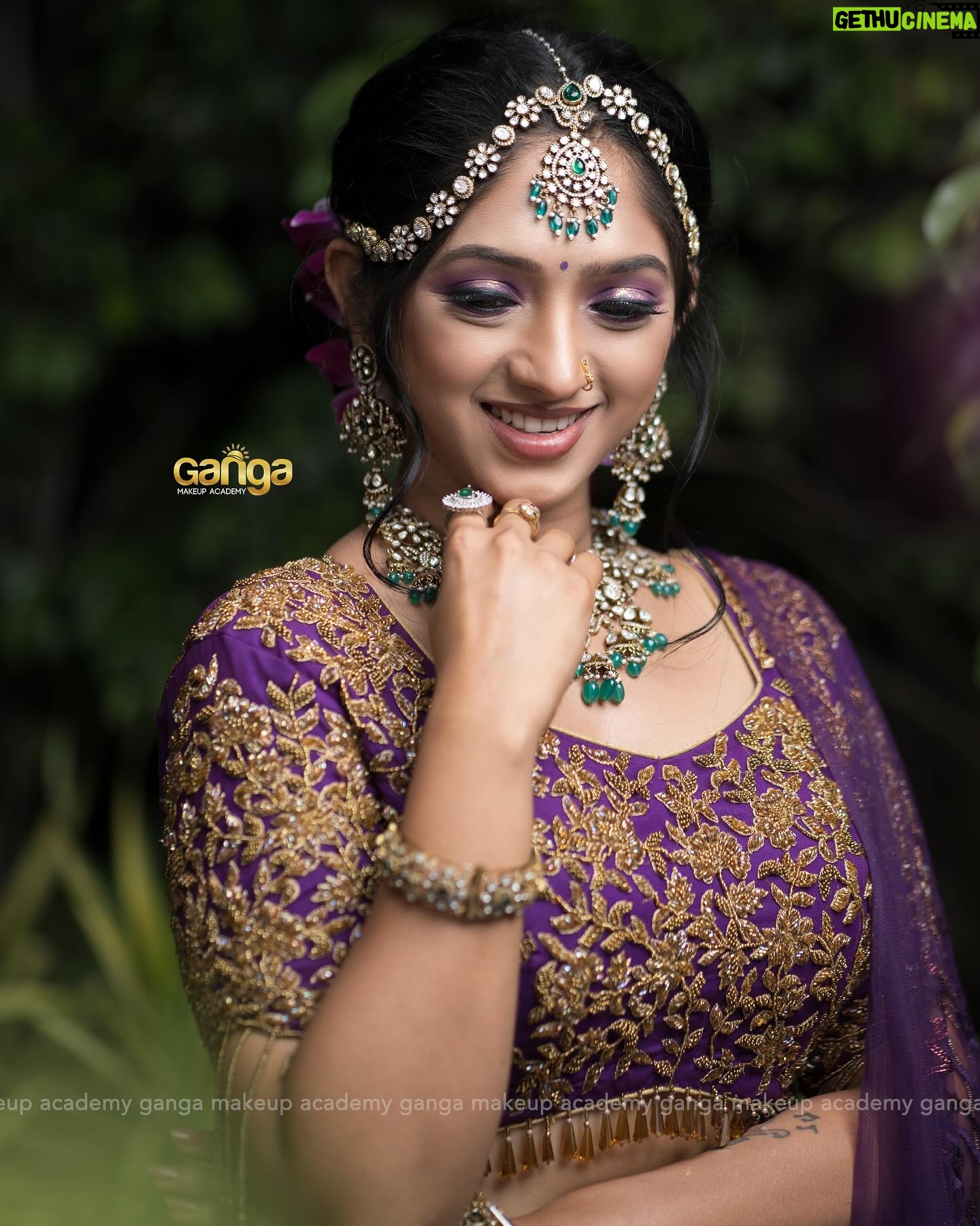 Swathi Sharma Instagram - A pop of purple is all you need to make a statement 💜 Experience the magic in our upcoming classes! For class inquiries, Do WhatsApp or Call: 7339139939 Follow Us: @gangamakeupacademy Mua: @priyas_makeupartistry Model: @swathi_sharma_24 Outfit: @visha_boutique_ Photography: @twiststudio_official Jewellery: @ash_rental_jewellery . . #bridalmakeup #bridalmakeupartist #indianbridalmakeup #receptionmakeup #bridalmakeuplook #bridalmakeupandhair #trendingmakeuplook #indianbridalmakeupartist #bridalmakeupartists #glammakeup #airbrushmakeup #ninathaleinikum #bridalmakeupartistindia #naturalbridalmakeup #makeupacademyincoibatore #southindianbridalmakeup #torontobridalmakeup #explorepage #statementjewellery #swathisharma #bestbridalmakeup #bridalmakeupcourse #bridalmakeupartistph #bridalmakeupclass #bridalmakeuptrial #bridalmakeupideas #purplelehenga #bestbridalmakeupartist