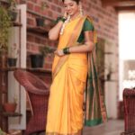 Swathi Sharma Instagram - This feels special 💛🧿 Pc: @thinkstudiosindia #saree #sareelove #yellow #feelingspecial #feelingloved #❤️