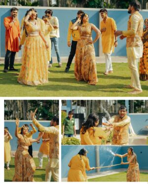 Swetha Khelge Instagram - Ranjhana hua Mera!😉❤️

#swethakhelge #ShwefoundherMadMister #mswedding #haldi #haldiceremony #haldioutfit #haldijewellery #haldidecor #haldibride #bridesquad #bridetobe2024 #love #laughter #fun #friends #family #gratitude