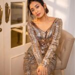 Swetha Venugopal Instagram - Found in religious relics, crowns of monarchs, and sacred spaces, representing purity and divine connection or found in the fleeting moments of a sunset, "gold" always remains timeless Shot by @fifthanglestudios Stylist @keziah_costume_stylist Mua @mithu4.3shade