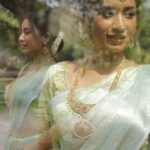 Swetha Venugopal Instagram - "Elegance in every drape - embracing the charm of a light green saree. Subtle makeup accentuates the natural beauty, while the perfect hairstyle adds a touch of grace. Model @swetha__venugopal Behind the lens @thatmadraskaran Hair saree jewelry drape and styling @mua_aksharaasaravanan #SareeStyle #SubtleBeauty #InstaGlam