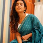 Swetha Venugopal Instagram - Elegance in every shade of blue Shot by @frames_arw Earrings @thegarnet.in