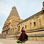 Syamantha Kiran Instagram - When the culture is rich and heart is full! தஞ்சை பெரிய கோவில் ❤️ #thanjavurtemple #bigtemple #thanjavurbigtemple #shivatemple #brihadeeswarartemple #templereels #templeoutfit