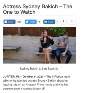 Sydney Bakich Instagram - It was such a pleasure to sit down with @inflorida_ and chat about “The Wedding Trip” and my acting career. Link in bio for the full article ✨💖