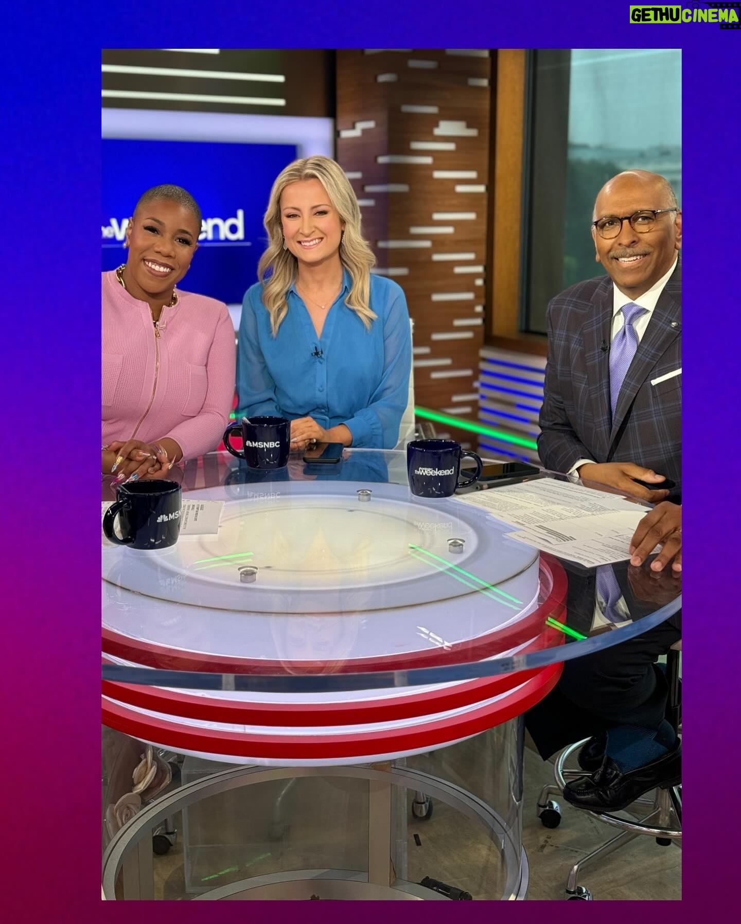 Symone Sanders Instagram - Thank you to our guests, who joined us on set for The Weekend! βοΈπ Tune in every Saturday and Sunday from 8am-10am ET for more news and analysis from @symonedsanders, @aliciamenendezxo and @chairman_steele!