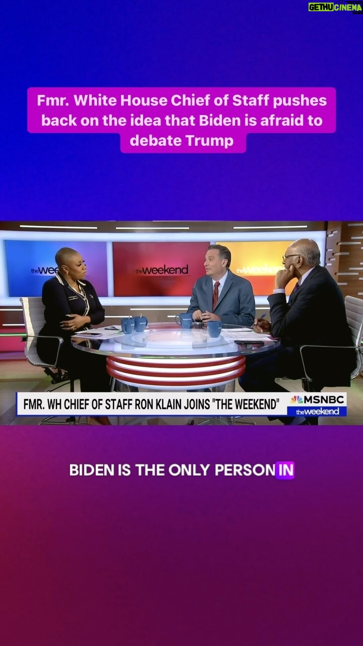 Symone Sanders Instagram - Former White House Chief of Staff Ron Klain pushes back on the idea that Biden is afraid to see Trump on the debate stage. Klain says Biden is happy to do so if Trump can follow basic rules instead of turning it into a “spectacle more than a debate.”