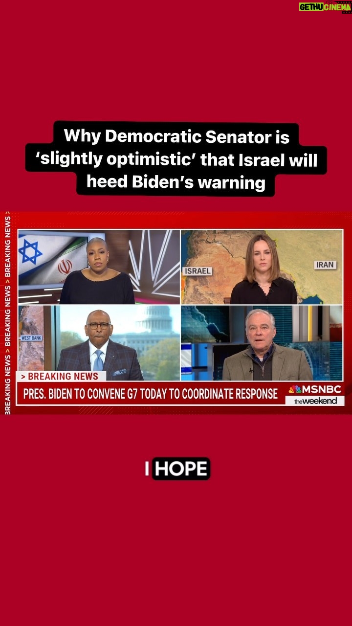 Symone Sanders Instagram - Will Prime Minister Netanyahu heed President Biden’s advice not to retaliate against Iran? Sen. @timkaine remains “slightly optimistic,” but says it is still an immediate concern.