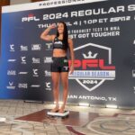 Taila Santos Instagram - ⚖️ @tailasantos.ufc weighs in at 126lbs for her Women’s Flyweight bout [ #PFLRegularSeason | Thursday , April 4th |10PM ET | 🎟️ pfl.info/SanAntonio]