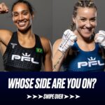 Taila Santos Instagram – Two submission specialists in @tailasantos.ufc and @jenabishopbjj on a collision course towards each other on June 13th 

Which submission was more impressive in the first half of the 2024 #PFLRegularSeason 🤔

▶️Check out the rest of the best submissions of the 1st half of the 2024 #PFLRegularSeason out now on the PFL MMA YouTube Channel! 

🔗in bio