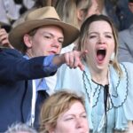Talulah Riley Instagram – 🎾Have been in giggles for days at these candid shots from @wimbledon 🎾

🍾We posed very demurely at the @champagnelanson sign — Thank you, Lanson, for having us! And for feeding us all day long (lamb wellington, strawberries-and-cream, afternoon tea, pick-and-mix to take to court, lots of Lanson for Thomas. Yum.) But didn’t quite realise how visible we were (all day long…) while watching the tennis. 🍾

I usually describe myself as ‘stoic,’ but having seen these images I’m quite sure I can no longer make that claim… 

In a previous era, these might also be titled: ‘Why not to take your girlfriend to a sporting event.’ I honestly don’t know why I’m yawning/appear to be asleep in a lot of these shots. I was genuinely riveted by the matches. And thank you again, @champagnelanson for having us and for your very generous hospitality. 

🖤🧷It was also lovely to have a mini @pistol reunion with @emmajappleton🧷🖤

💙And thank you @mrselfportrait for the loan of such a pretty dress. I really loved it. 💙 

✨Finals today. Unfortunately I’m not at Wimbledon, but will be cheering for @djokernole ✨

photo credit: @gettyimages