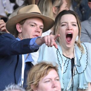 Talulah Riley Instagram - 🎾Have been in giggles for days at these candid shots from @wimbledon 🎾

🍾We posed very demurely at the @champagnelanson sign — Thank you, Lanson, for having us! And for feeding us all day long (lamb wellington, strawberries-and-cream, afternoon tea, pick-and-mix to take to court, lots of Lanson for Thomas. Yum.) But didn’t quite realise how visible we were (all day long…) while watching the tennis. 🍾

I usually describe myself as ‘stoic,’ but having seen these images I’m quite sure I can no longer make that claim… 

In a previous era, these might also be titled: ‘Why not to take your girlfriend to a sporting event.’ I honestly don’t know why I’m yawning/appear to be asleep in a lot of these shots. I was genuinely riveted by the matches. And thank you again, @champagnelanson for having us and for your very generous hospitality. 

🖤🧷It was also lovely to have a mini @pistol reunion with @emmajappleton🧷🖤

💙And thank you @mrselfportrait for the loan of such a pretty dress. I really loved it. 💙 

✨Finals today. Unfortunately I’m not at Wimbledon, but will be cheering for @djokernole ✨

photo credit: @gettyimages