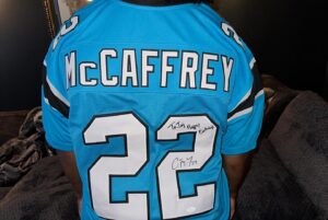 Tamara 'Taj' Johnson-George Instagram - As much as I love @taylorswift & the Kelces, I've been a @christianmccaffrey fan since he played at @stanfordfball 🏈. Go Niners🏈

#football #swiftie #chtistian #mccaffrey #sblviii #letsgo #kelce #9ers #niners #congrats