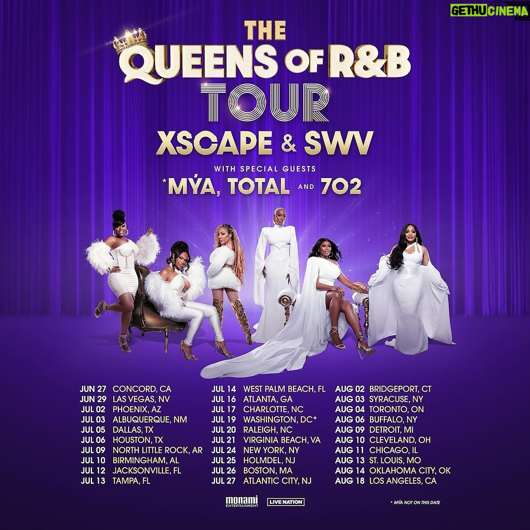 Tamara 'Taj' Johnson-George Instagram - Repost from @therealcokoswv β’ Catch SWV & XSCAPE on the @sherrishowtv today!!!! π Be sure to get your tix to the Queens of RnB Tour!!!! #swv #xscape #queensofrnb #total #702 #mya #monascottyoung