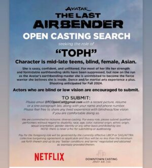 Tamlyn Tomita Instagram - ARE YOU “TOPH”?! 💨🌊🔥IS LOOKING FOR 🪨
#netflix #avatarthelastairbender #toph