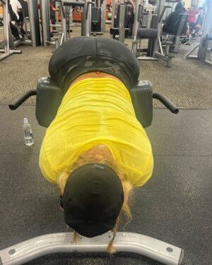 Tanea Brooks Instagram - With an itty bitty waist and a round thing in your face……. #sirmixalot  #sweat #pigtails  #rebel  #aew