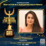 Tanisha Kuppanda Instagram - #TanishaKuppanda has been nominated for #ChittaraStarAwards2024 under the category Best Actor In A Supporting Role Female for the Movie #Undenama Kindly spare a minute and shower some love by voting!! http://awards.chittaranews.com/poll/780/ #ChittaraStarAwards2024 #CSA2024