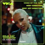 Tanu Muino Instagram – @vmas 2023 NOMINATIONS! 
We got nominated for Video Of The Year & Best Director & Best Art Direction at this MTV VMA AWARDS for our DOJA CAT “Attention” video.

@nikitakkkuz, @nightwindow, @gatosamerican, @ivannaborin, @frankborin, @carlosfontclos I LOVE YOU GUYS!

A huge thank you to @samhoustonishere & @brettalannelson & @dojacat for giving us this amazing opportunity.

And thank you to our crew who time & time again elevate each project to a place where we’re fortunate enough to be nominated.

Director: @tanumuino
Producer: @gatosamerican
Label Producer: @samhoustonishere
Creative Director & Doja Styling: @brettalannelson
Production Company:@underwondercontent
Exec Producers: @frankborin x @ivannaborin
Director’s Rep: @hart_represents
Label: @rcarecords
Director of Photography: @nikitakkkuz
Production Designer: @nightwindow
Art Director: @paidfollower001
Producer Manager: Briana Goldberg
POC: Kya Koplin
1st AD: @the_nomadx
Gaffer: Scott Moody
Key Grip: Charles Lens
Cast stylist: @mstr_of_disguise
Colorist: @josephbicknell @company_3  Editor: @carlosfontclos  VFX: @tiltvfx  VFX: @romafx
Additional VFX: @frender
Additional VFX Supervisor: @maxcoltt Beauty: @digitalbeautywork
VFX: @tiltvfx
VFX: @romafx
Additional vfx : @frender
Additional VFX superior: @maxcolt
Beautywork: @DIGITALBEAUTYWORK
Post Finishing Online: @digitalsword
Post Producer: Miguel Garcia
Movement choreographer: @monikafelicesmith
Choreo Asst: Jen Apter
body paint   BLOOD by: @worshipmina   @chelseadelfino_sfx   @brittanyyynicole
beauty by: @ernestocasillas
hair by: @jstayready_
nails by: @sacciadidthat