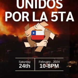 Tatiana Merino Instagram - ¡CHILE NOS NECESITA!

 UNIDOS POR LA 5TA

 dia 24 FEBRERO

 HORA INICIO 12:00 h.

 HORA TERMINOS 22:00

 EVENTO DE RECAUDACION DE DINERO PARA FAMILIAS AFECTADAS POR LOS INCENDIOS FORESTALES EN CHILE.

Gracias @lungram por el apoyo