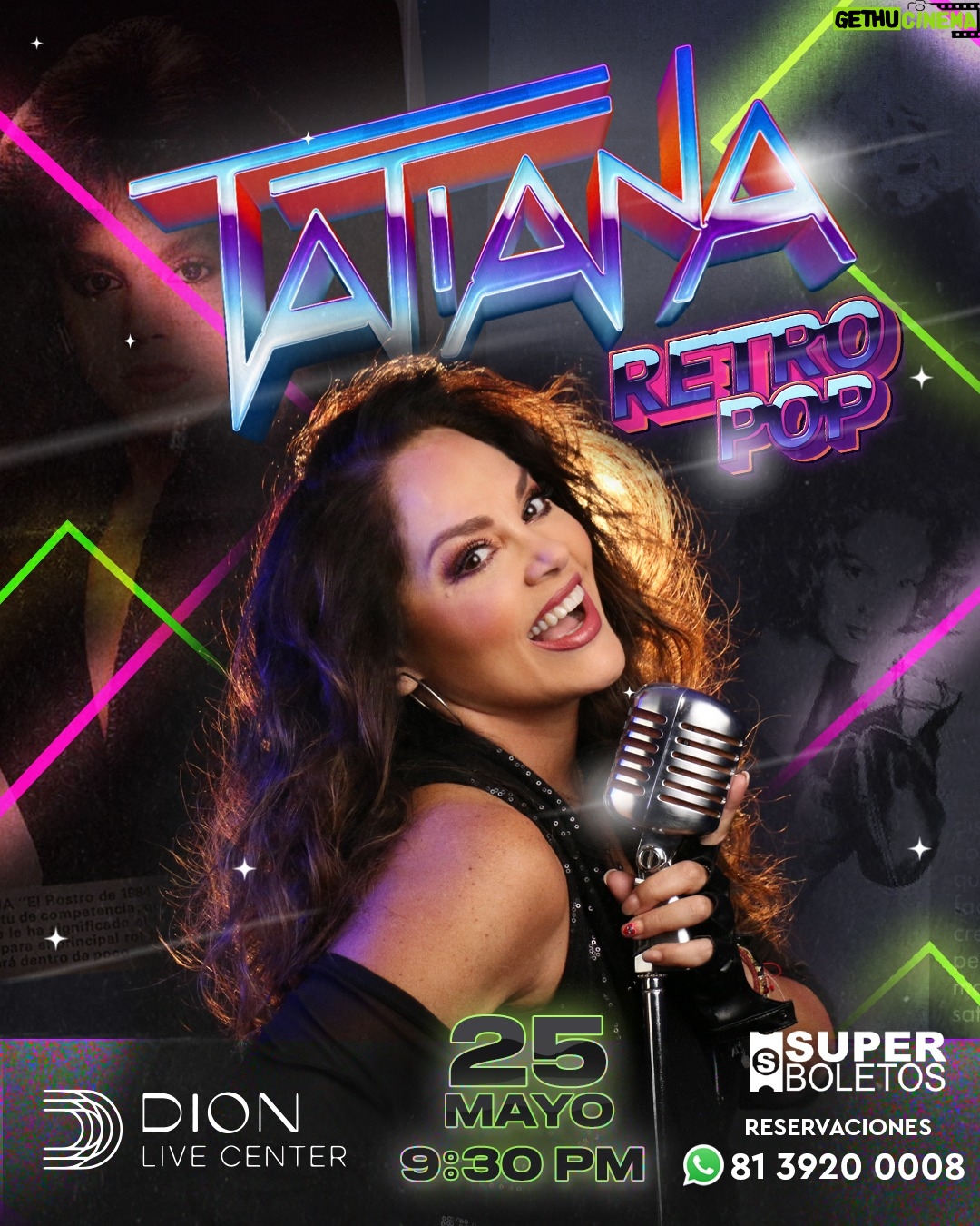 Tatiana Instagram - Nos vemos en mi show retro pop el 25 de Mayo en @dionlivecenter , recordando todas las canciones de los 80's y 90's. Boletos disponibles en Superboletos.