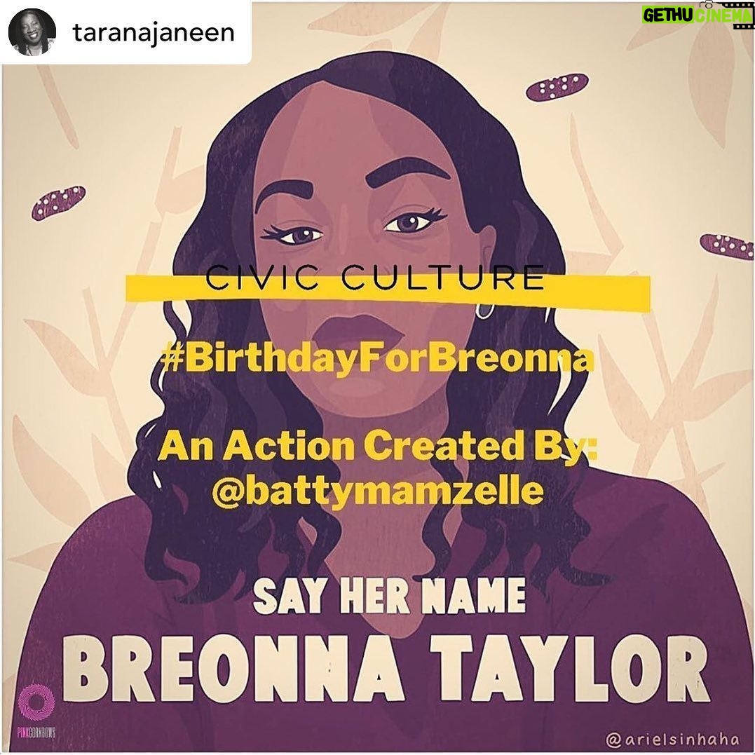Tatiana Maslany Instagram - Today should have been Breonna Taylor’s 27th birthday. Link in bio for ways to celebrate her life by @battymamzelle. Art by @arielsinhaha #justiceforbreonnataylor #sayhername #birthdayforbreonna #blacklivesmatter