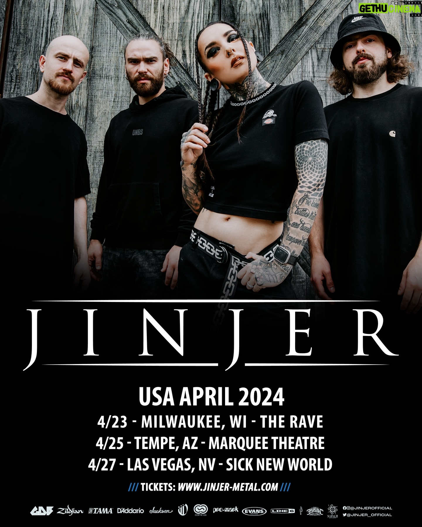 Tatiana Shmayluk Instagram - ‼️JINJER - US SHOW UPDATE ‼️ We‘re very excited to announce that next to the our Milwaukee/Sick New World shows in April - we have now added a headline concert at the Marquee Theatre in Tempe, AZ! This is a make-up for the cancelled show in Phoenix last year with Disturbed. If you wanted to see us last year AND still do - here’s your chance 🤘 General tickets drop this Friday! (Check our stories for presale codes) ALL TICKETS: http://jinjer-metal.com/tour JINJER - Live 2024 4/23 - MILWAUKEE, WI - The Rave 4/25 - TEMPE, AZ - Marquee Theatre 4/27 - LAS VEGAS, NV - Sick New World #LETSGO #jinjer #napalmrecords #tour