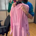 Tatiana Stefanidou Instagram - Backstage @tlive_alphatv @alphatv #ootd #pink #dress #