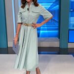 Tatiana Stefanidou Instagram - Στο δρόμο για το στούντιο. #alphatv #tlive #ootd #dress #aquacolor @gant @atticaofficial