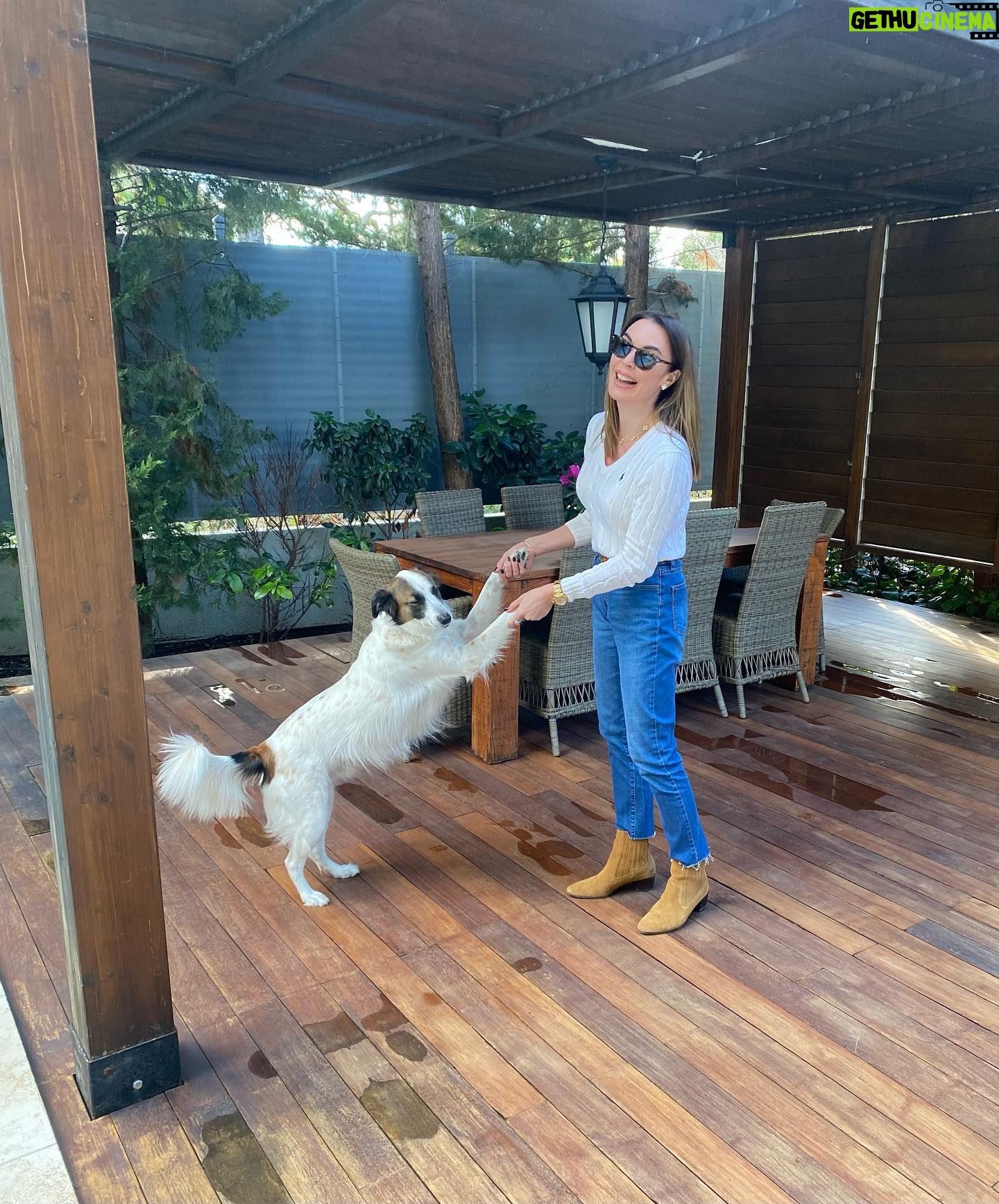 Tatiana Stefanidou Instagram - Σπιτίσιο Σάββατο… 🐶#weekend #weekendoutfit #dogsofinstagram