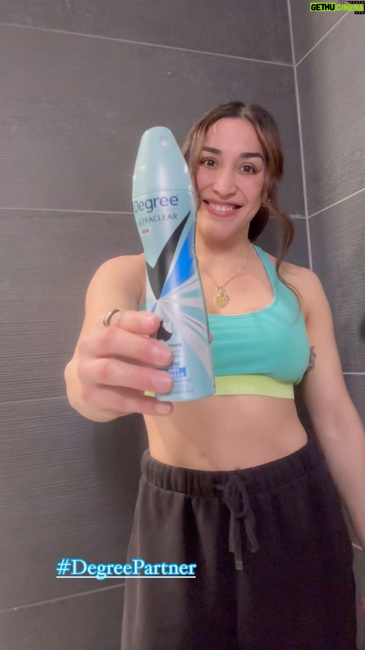 Tatiana Suarez Instagram - #DegreePartner Making the switch to @degree UltraClear has left me smelling fresh and protected against white marks so I can focus on the marks that matter to me!