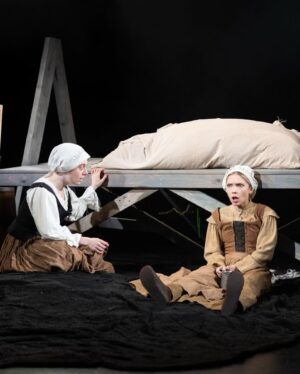 Tavi Gevinson Instagram - The Good John Proctor imagines the months leading up to the events dramatized in Arthur Miller’s The Crucible. You don’t need to know that play to see ours—it’s about childhood, memory, other BUMMERS—but performing in it has led me to realize how LONG I have spent thinking about Miller’s play and how full circle this show feels for me. Ahem:
Pic 2 - 2010 blog post, age 14, showing artful appropriation of Miller’s dialogue 🖼
3 - playing Mary Warren on Broadway in 2016, age 20 🎭
4 - being attacked by Ben Whishaw as John Proctor - rock on 🎸
5 - page from Miller’s autobiography that offers some insight into the misogyny that informed one of the most widely produced American plays…more thoughts on this in good time ⏳ 
6 - spending literal years writing a CRUCIBLE of my feelings about the play…now evolving because… 📑
7 - I learned @talenemonahon was writing a play inspired by it! We started emailing and went to Miller’s archives together at the Harry Ransom Center 😍
8 - two workshops later, rehearsals for The Good John Proctor @bedlambedlambedlam 🌗
9 - opening night with these incredible artists I love and admire so much ❤️‍🔥
10 - I play Mercy Lewis, age 14, like I was in this photo, too. ❤️‍🩹