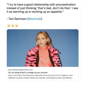 Tavi Gevinson Instagram - I was interviewed for @thecreativeindependent which I read religiously. Thank you @theronalisa & @bstosuy ✴️ link in bio 🌀
