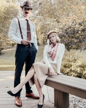 Taylor Louderman Instagram - My ride or die. 
#bonnieandclyde 
Swipe to see a Halloween hater.