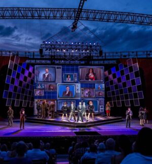 Taylor Louderman Instagram - Muny shows are a giant trust fall. You have 11 days to rehearse, and you never run the show with all of the elements (orchestra, costumes, props, lighting, set, etc) until opening night. Somehow it always comes together — they call it @themuny MAGIC 🪄🧞
And just like all those tearful closing night bows from summer theatre camps growing up, I’m always sad to say goodbye to the new friends I made along the way. 🤍🖤
#chess #muny #musicaltheatre