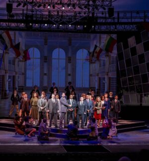 Taylor Louderman Instagram - Muny shows are a giant trust fall. You have 11 days to rehearse, and you never run the show with all of the elements (orchestra, costumes, props, lighting, set, etc) until opening night. Somehow it always comes together — they call it @themuny MAGIC 🪄🧞
And just like all those tearful closing night bows from summer theatre camps growing up, I’m always sad to say goodbye to the new friends I made along the way. 🤍🖤
#chess #muny #musicaltheatre