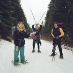 Taylor Hickson Instagram - sliding down the mountain on your bum is…. skiing right…? #babysfirstskihill