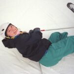 Taylor Hickson Instagram - sliding down the mountain on your bum is…. skiing right…? #babysfirstskihill