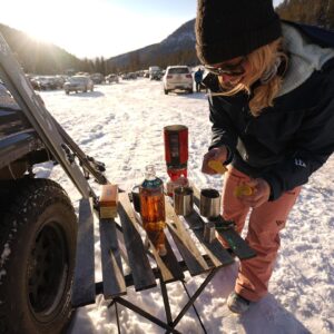 Taylor Rees Instagram - Well it looks like it might be the end of ski season, but it’s definitely not the end of hot toddy season where I create end-of-day warm bevvies for any friend in search of a good cheers. Like @jadethemighty who shared this moment with me (and just had a MEGA win with the Dept of Interior today! Check her stories!). Cheers to @tincupwhiskey for supporting our mountain community and the many environmental endeavors afoot. 

~

#partnerinadventure #sonyartisan @blackcrows_skis @tincupwhiskey @adorama @thule #lovetothecompanieskeepingthegoodworkalive [photo by @jadethemighty]
