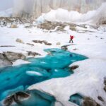 Taylor Rees Instagram - A moment from our 2017 shoot in the Ruth Gorge, AK. The @sanctityofspace project continued to inspire us to document figures on a landscape, as Brad Washburn would. While tempting, I was too afraid to swim on this trip. Wasn’t sure what moulins would suddenly open and swallow us instantly ; ) If you are in SLC, I’m really missing @renan_ozturk and can you please go give him a squeeze for me? He will be doing live q a’s today at Jordan Commons Megaplex 5pm Broadway 7pm and 9pm intro @expedition.studios @freddiewilkinson @visit_films @adorama @alexhonnold @rudy.le @kateholland77
