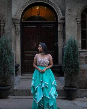 Teja Venkatesh Instagram - The princess couldn't help but feel a radiant joy as she adorned herself in the exquisite gown. 🤍🤍

📸 @asg_photography._ 
Makeup @preethiga_makeoverartistry_ 
Costume @aadmirah_by_sona