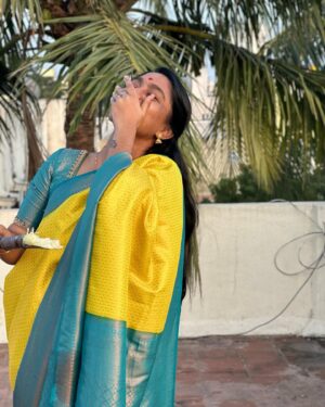 Teja Venkatesh Instagram - இனிய பொங்கல் நல்வாழ்த்துக்கள் 🎑✨🎋

#chennai #pongal #tamilnadu #tejavenkatesh #saree #sareelove #love #teja #tejainsaree