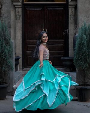 Teja Venkatesh Instagram - The princess couldn't help but feel a radiant joy as she adorned herself in the exquisite gown. 🤍🤍

📸 @asg_photography._ 
Makeup @preethiga_makeoverartistry_ 
Costume @aadmirah_by_sona