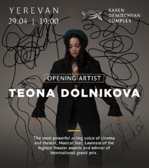 Teona Dolnikova Instagram - Yerevan!!!!!!!! 

29.04.2023 🌟🌟🌟

I’m sooooooo excited! 
This is the first time in my life that I perform in Armenia! Like seriously first time IN MY LIFE 😀😀😀😀😀😀😀😀😀😀 

But the greatest thing is that I’m an OPENING ARTIST OF THE BIG SHOW of one of my favorite singers ever DIMASH 🤘🏼🤘🏼🤘🏼 He is incredible! 
It’s an honor and greatest pleasure to be your guest @dimash 🌟🌸🍀🎤

So, Yerevan! 
hopefully you will like my performance and we will see each other again ❤️❤️❤️

LOOKING FORWARD to hear from you, Guys!!! 
☀️☀️☀️🌸🌸🌸🥰🥰🥰🌟🌟🌟🍀🍀🍀