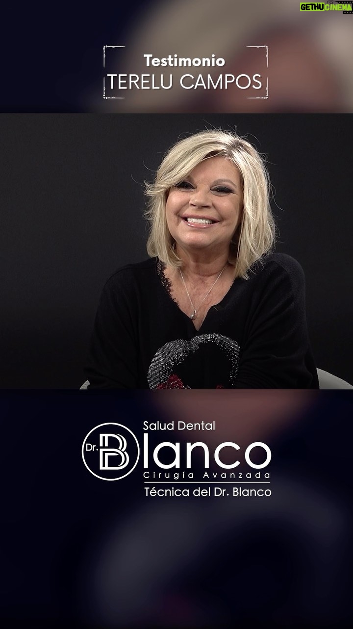 Terelu Campos Instagram - ✨Hoy tenemos el placer de mostraros este gran cambio✨ @terelubcampos decidió confiar en el Dr. Blanco y todo su equipo para poner fin a su problema periodontal y así poder tener una nueva sonrisa sana. Tras su intervención, en 1 solo día le colocamos la prótesis fija y atornillada. Ahora su sonrisa, luce mucho más sana y radiante. 😁 Muchas gracias por depositar tu confianza en nosotros, Terelu ¡Salud Dental Blanco es tu casa! 🤍 #Saluddentalblanco #doctoblanco #saluddental #implantologia #implantes #protesisfija #dientesfijos #cargainmediata #cambio24h #cumpliendosueños #tecnicadrblanco #madrid