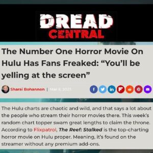 Teressa Liane Instagram - I’m sorry, WHAT?!! NUMBER ONE HORROR ON HULU? 🫢 Ummm, 🤓❤️🎉 Thank yoooou!!!! Xx
I mean… “Shark!” 😱🌊🦈 👀 

@the_reef_stalked_movie 
@thrillsandspillsau
@filmologyfinance 
@hulu 

@dreadcentral 📝❣️
Xx